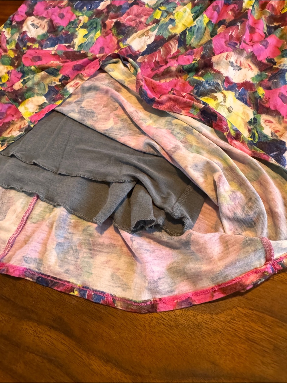 Boden Floral Bright Watercolor Jersey Dress with gathered waist detail Sz 10 US* - Picture 7 of 10